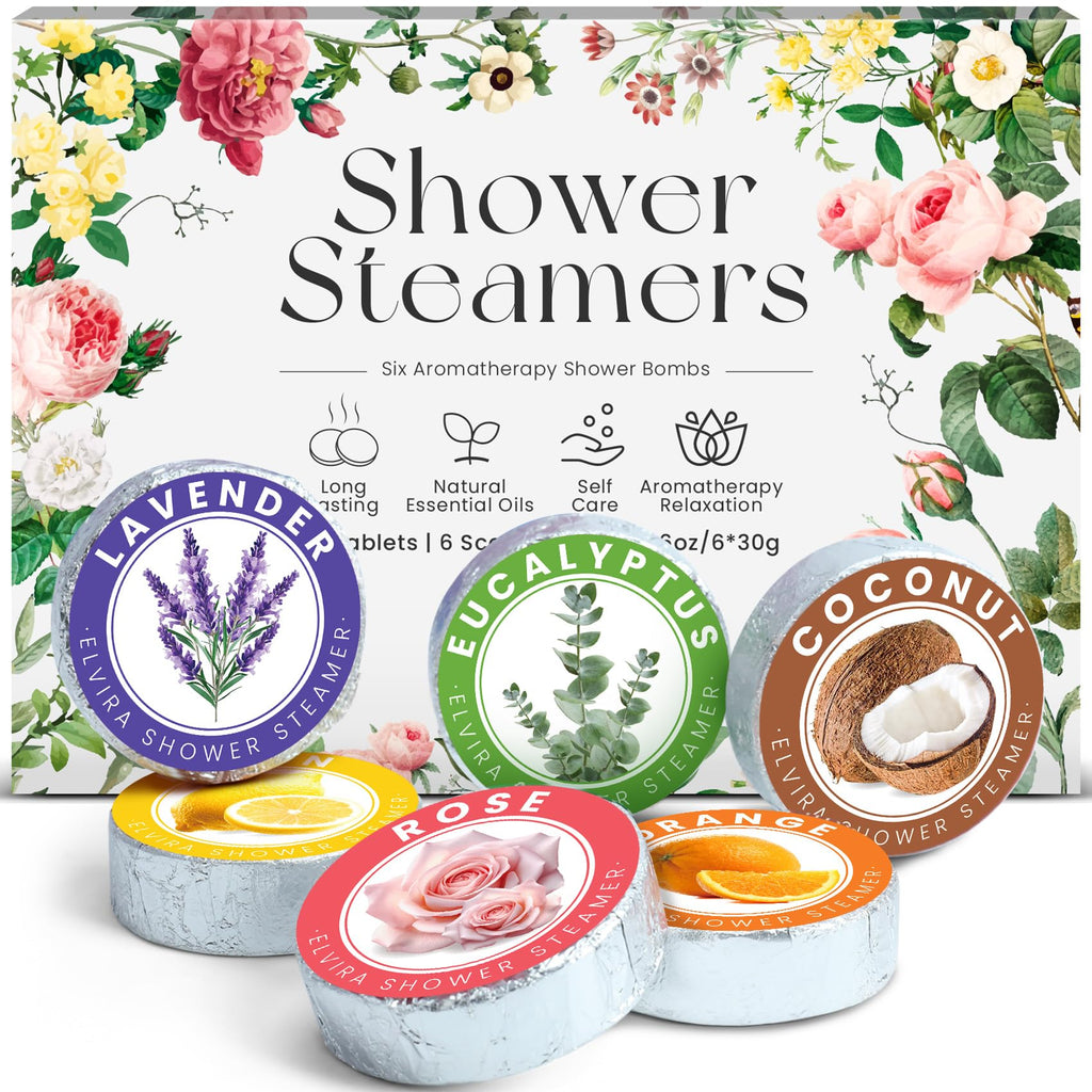 Elvira Shower Steamers Aromatherapy - New Year Gifts for Women Shower Bombs for Self Care Birthday Gifts for Teens Christmas Gifts Spa Relaxation Stocking Stuffers College Care Packages
